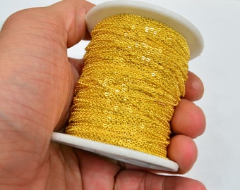 50 Meter 165 Feet  Gold Color 1,3x2 mm Soldering  Brass Tiny Chain