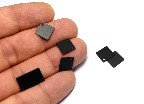 Black Square Tag , 0.5x9x9 Mm Square Geometric Painted 1