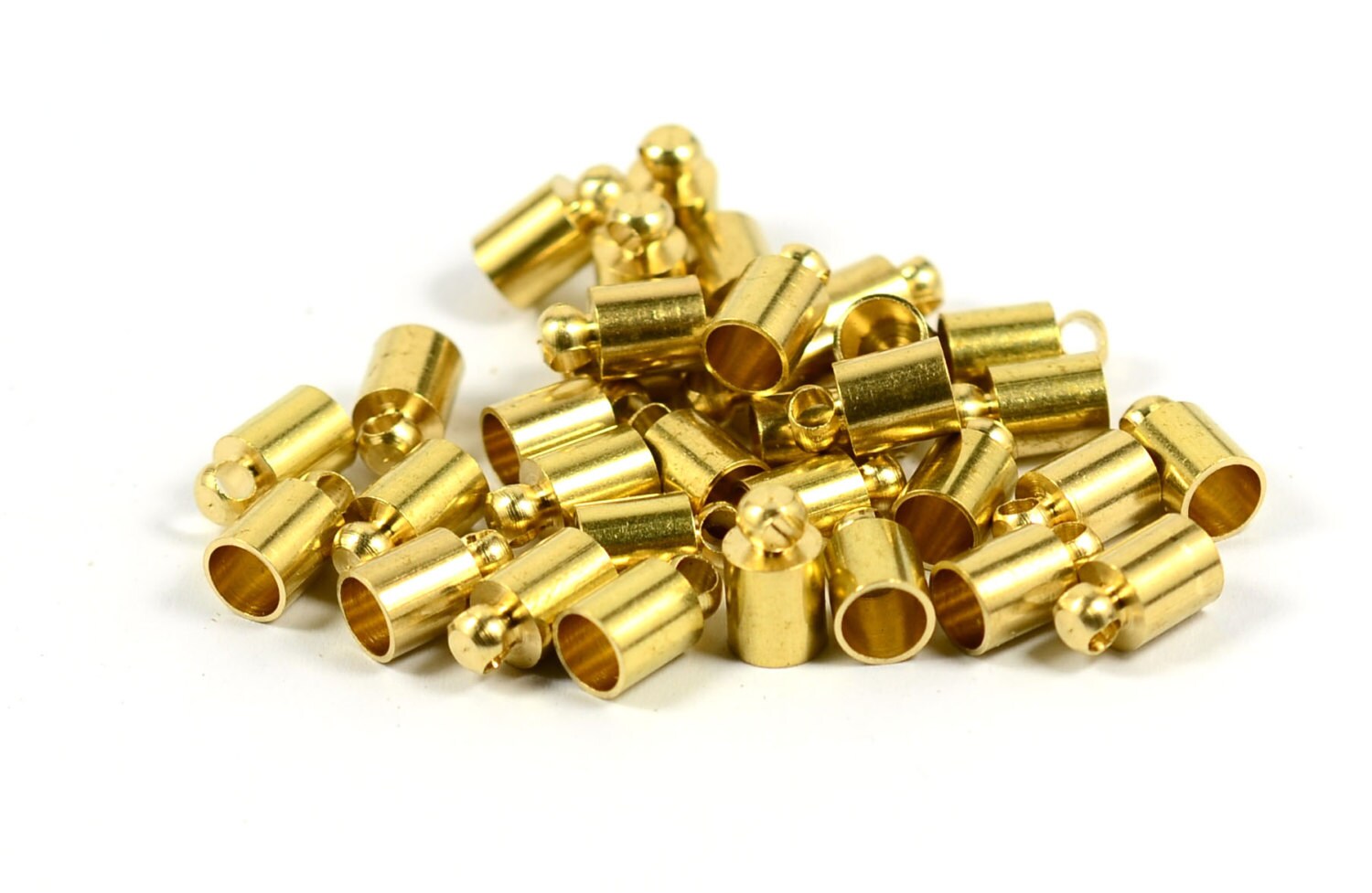 10 Pcs.raw Brass Leather Cord End Cap With Loop 6x10.5 Mm Etsy