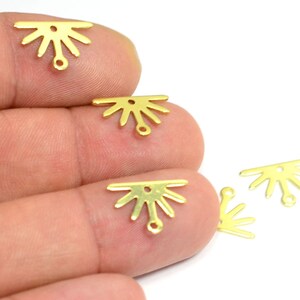 Brass  Sun Charm , Sun Pendants , Earring Findings  , 0.8x10x15 mm , Findings  MF396