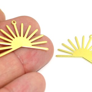 Brass Sun Charm , Raw Brass  Sun Charms Findings , 0.8x21x30 mm , Earring Findings  MF345