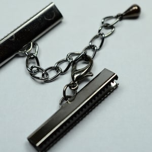 8 Pieces Gunmetal 6x30 mm Ribbon Crimps End Finished