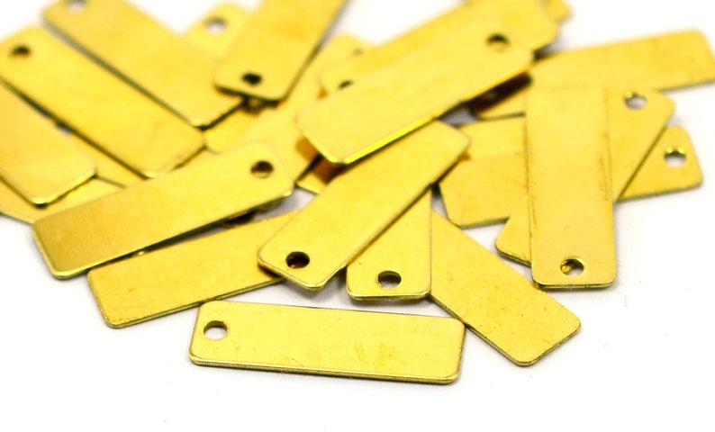 Raw Brass 6x19 mm Rectangular Stamping Tag Findings 500 Pcs