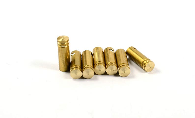 5 Pcs Solid Brass 6x20 mm Bolo Tips Cord End \u0130nside Diameter 4.5 mm