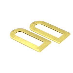 Laiton texturé D Anneau Cercle Charmes , 6 Pcs.Raw Laiton D Forme 1 Anneau de trou ,(0.8x13x30 mm ) , Fournitures de bijoux , Connecteurs , MT97