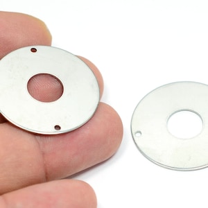 Stainless Steel Disc Blanks , Steel Disc Blanks  With 2 Hole   , 0.7x30 mm , Tag  MS15