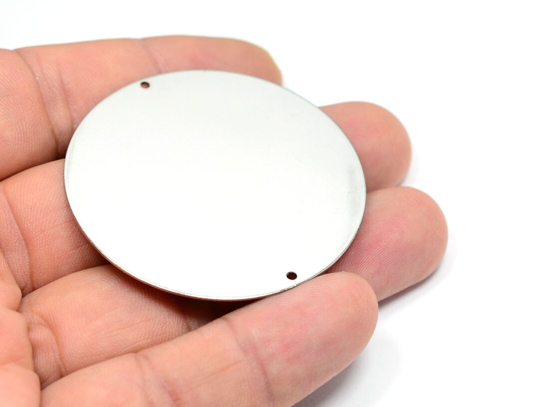 Stainless Steel Huge Blanks , Steel Disc Blanks With 2 Hole , 0.7x50 Mm
