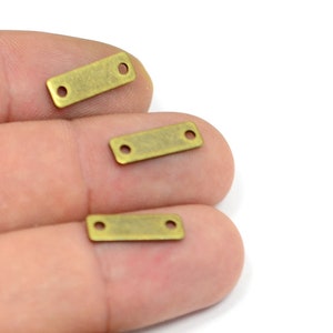 Antique Brass Rectangle Blanks , Brass Rectangle  Blanks With 2 Holes , 0.8x5x15 mm ,Blanks AB71