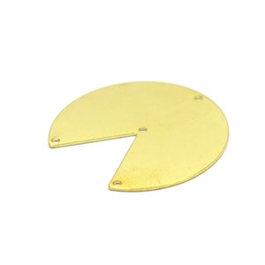 Brass Slice Charms , 5 Pcs. Raw Brass Slice 4 Hole Charms , (0.8x37 mm ) , Earring Charms , MF142