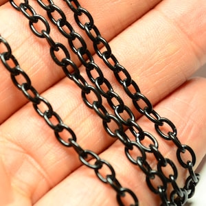 165 Feet 50 Meter Black 4x5 mm Oval Metal Chain-6IZ