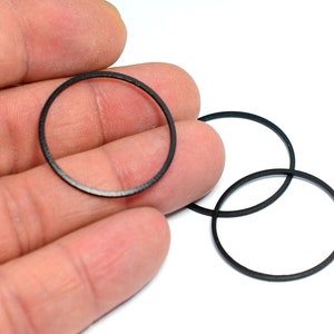 Black Round Link Connectors , Round Circle Findings ,1x28 mm , Findings  BL187