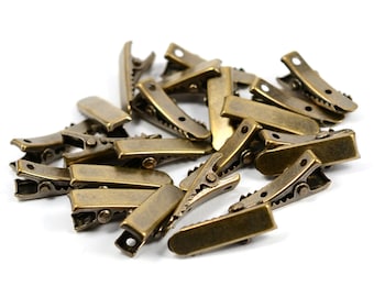 Antique Brass Alligator Hair Clips , 7x22 mm Hair  Connector Findings
