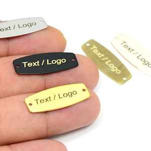 Custom Clothing Metal Tag , Custom Laser Engraved Tag  , Bag Metal Label , Custom Clothing Labels , 0.5x10x27 mm , L28