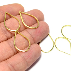 Raw Bras Drop Shape Circle , 1x16x26 mm  Drop Circle Findings , Jewelry Supplies