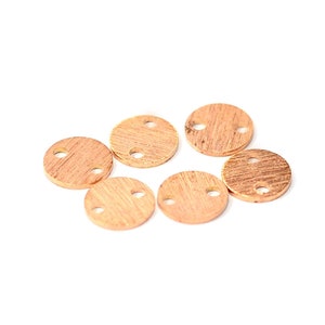 Raw Copper Textured Coin Charms  ,Raw Copper  Round 2 Hole  Coin, (0.8x8 mm ), Jewelry Supplies  MC121