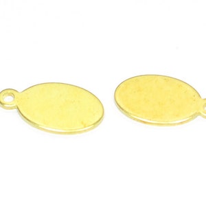 Brass Oval Blanks  , Oval Blanks With 1 Hole , 0.8x7.5x14 mm , Tag , Stamping Blanks  ,Findings   MF477