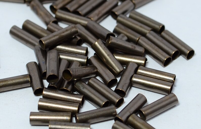 250 Pieces Antique Bronze 2x6 Mm Metal Tube Spacers Etsy