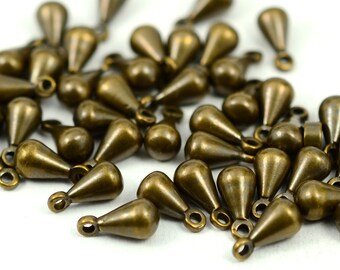 50 Pieces Antique Brass 4x8 mm Drop Extender Chain  Findings   AB285