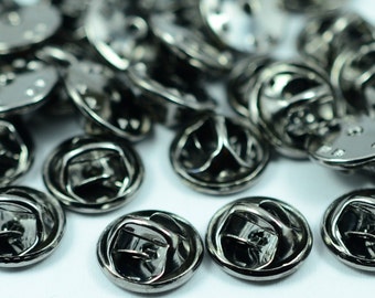 50 Pieces Gunmetal Tie Tac Clutches// Lapel Pin Backings //Tie Tack Clips