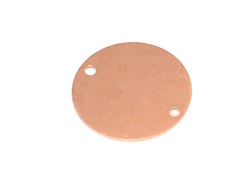 Raw Copper  Round Charms  , 0.8x25 mm Copper 2 Hole Blanks , Stamping Copper Charms   MC11