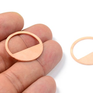 Raw Copper Round Charms - 0.8x25 mm Charms  - Jewelry Supplies- Connectors MC55