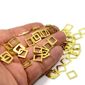 Brass Square Circle , Raw Brass Geometric Charms  ,0.8x10x10 mm , 20 Pieces , Findings  H0311