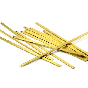 10 Pcs. Solid Brass 1x2x80 mm Long Stick Bar Findings 1 Hole  Z108