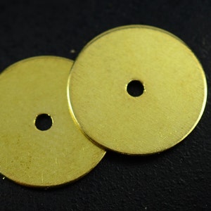 50 Pieces Raw Brass 12 mm Stamping Tag Disc Connectors