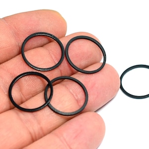 Black Round Link Connectors , Round Circle Findings ,1x14 mm , Findings  BL192