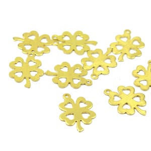 50 Pcs. Raw Brass 12 mm Flower Hearth Charm Findings