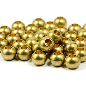 10 Pcs. Raw Brass Industrial 7x9 mm  Solid Brass  Bead , Hole Size 4 mm  Z46