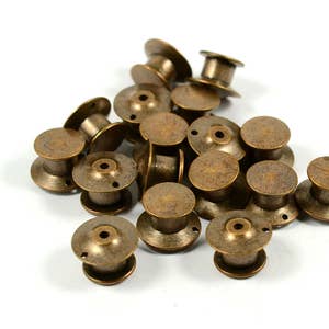 10 Pcs. Antique Copper  Lapel Locking Pin Back Clutch 1 Hole Pins