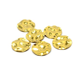 Brass Round Wavy Charms ,10 Pcs. Raw Brass Wavy Round Charms ,(0.6x18 mm ) Jewelry Supplies , Earring Charms