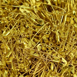 100 Pieces Gold Color 5x22 mm ( 7/8 " ) Safety Pins
