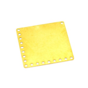 Raw Brass Square Blanks , 0.5x30x30 mm Geometric Blanks Findings  ,Multi Hole Connectors  H0071