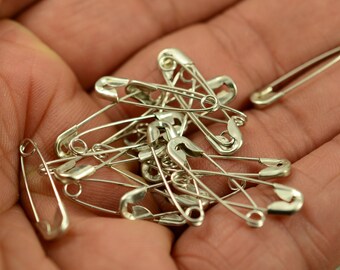 シルバーカラー 5 x 22 mm (7/8 インチ) 安全ピン 100 個 - Etsy 日本