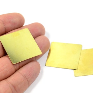 Brass Square Blanks , Raw Brass Square Geometric Without Hole  Blanks , 0.50x30x30 mm Tag , Jewelry Supplies  H0072
