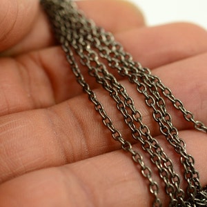 10 Meter Gunmetal 2x3 mm Oval Metal Chain