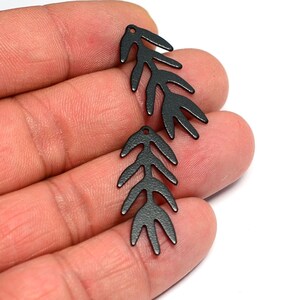 Black  Leaf Charms  , Black Leaf Findings  ,0.8x13x30 mm , Brass Findings  BL180
