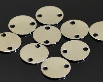 200 Pieces Silver Tone 8 mm Stamping Disc   S147