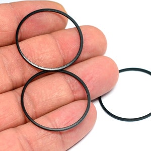 Black Round Link Connectors , Round Circle Findings ,1x30 mm , Findings  BL186