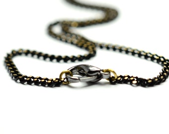 5 piezas de cadena de eslabones dorada y negra de 2x2,5mm, cadena terminada para collar de 60 cm (23")
