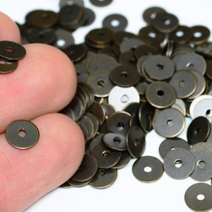 250 Pcs  Antique Brass 6 mm Round  Disc ,  Stamping Tag  AB501