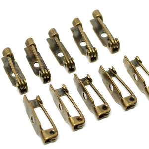 16 Vtg Silver brass 40mm Brooch Pin Stem Straight Brooch Repair Jewelry Findings 
