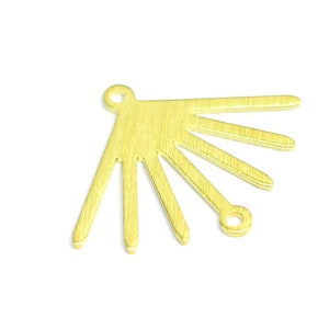 Messing Sun Charm, Strukturierte Sonnenanhänger, Ohrringe, 0,8x19x24 mm, Ergebnisse MT365