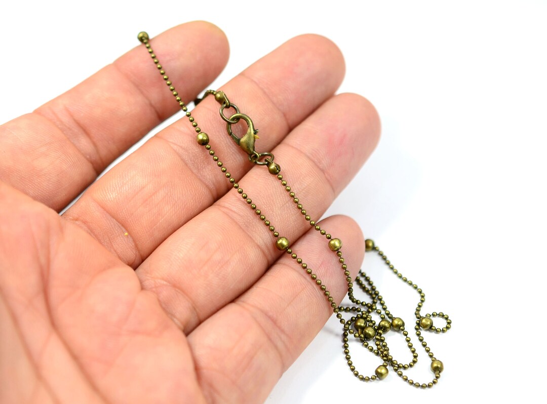 Antique Brass Necklace Chain , Dainty Chain , Finished Chain ,1.5mm