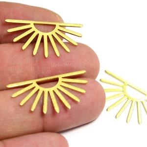 Brass Sun Charm , Raw Brass Textured Sun  Pendants Charms    , Earring Charms , 0.8x16x30 mm ,Pendants   MT346