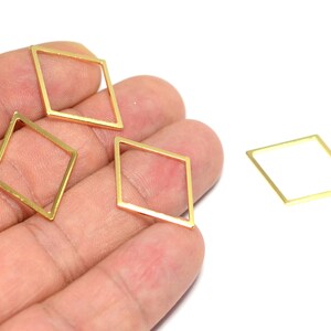 Polished  Gold Plated  Rhombus Rings  , 1x20x27   mm Geometric Connectors , Charms   G231