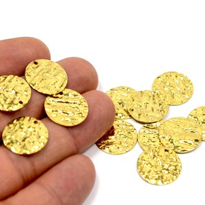 Brass  Round Wavy Charms  ,10 Pcs. Raw Brass  Wavy  Round  Charms ,(0.6x16 mm ) Jewelry Supplies , Earring Charms