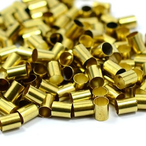 100 Pieces  Raw Brass 4 x 5 mm ( 0,15 &quot; x 0,2 &quot; )  Tube Spacers